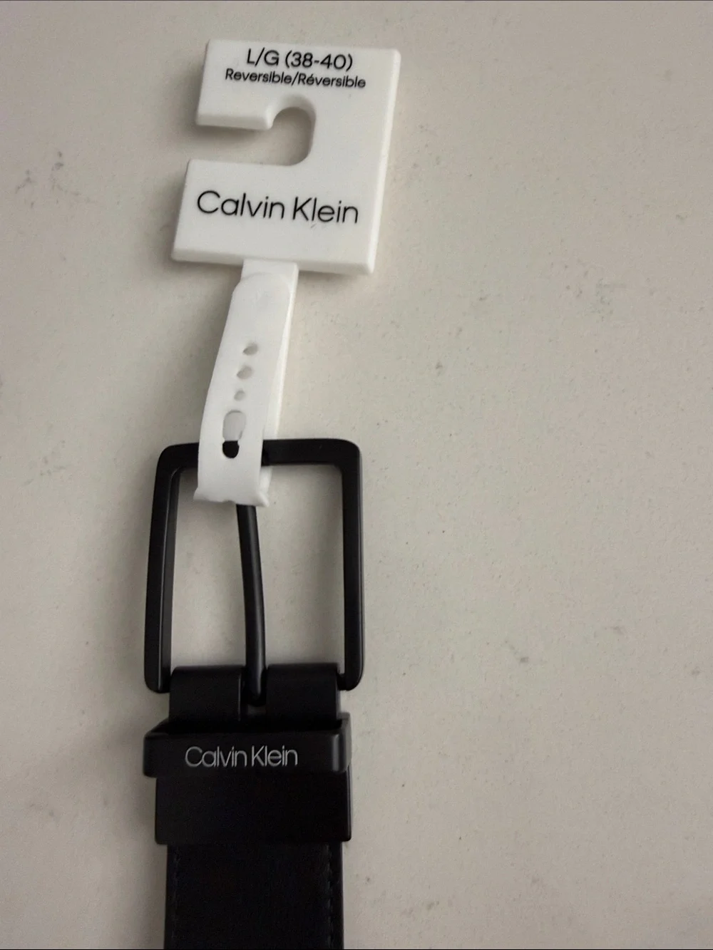 NWT Calvin Klein Black Leather Men’s Belt with Matte Black Buckle L 38-40